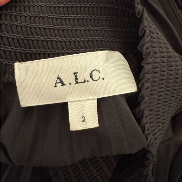 A.L.C. Renzo Black Pleated High Neck Dress - Picture 11 of 14